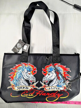 NWT Ed Hardy Tote Bag in Black & Red